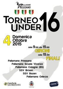 Locandina Torneo Under 16 Pressano 4 ottobre